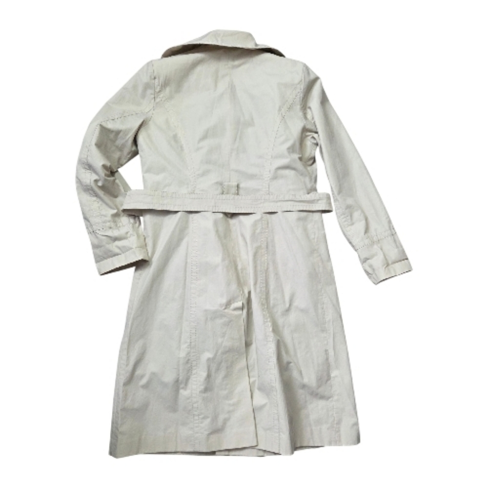 Donatella Double Breasted Beige Trench Coat Womens Size 12 - Picture 5 of 16